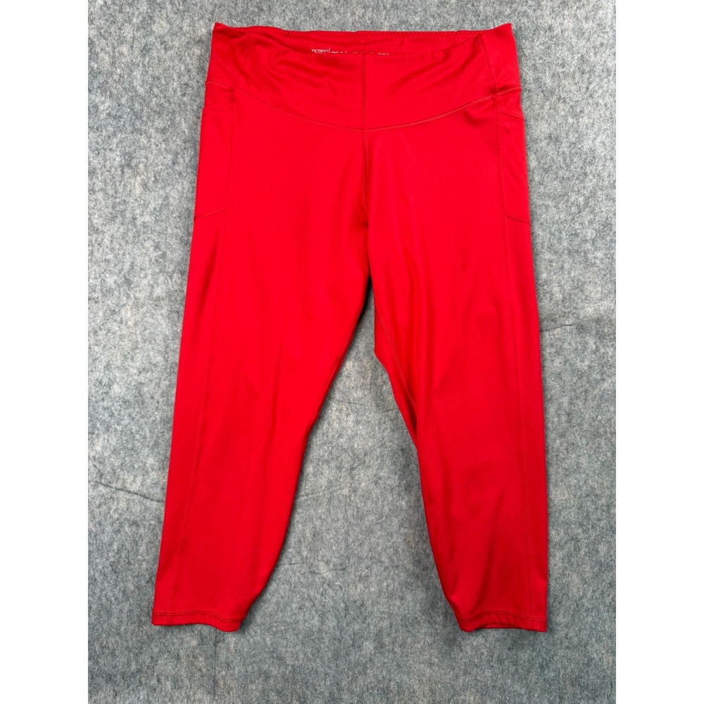 Victoria's Secret Red Cropped Active Leggings with Pockets XXL Short
